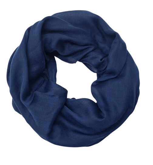 Damen Loop Schal Unifarben, Schlauchschal d&uuml;nn, Halstuch Rundschal weiche Viskose /Baumwolle