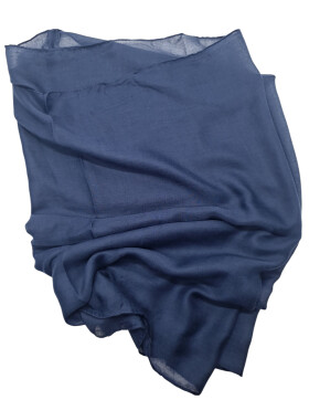 Damen Loop Schal Dunkelblau, Schlauchschal dünn, Halstuch Rundschal weiche Viskose /Baumwolle