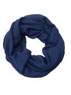 Damen Loop Schal Dunkelblau, Schlauchschal dünn, Halstuch Rundschal weiche Viskose /Baumwolle