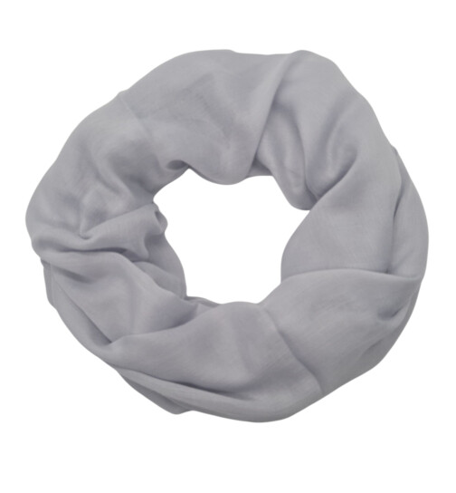 Damen Loop Schal Hellgrau, Schlauchschal dünn, Halstuch Rundschal weiche Viskose /Baumwolle