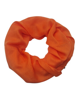 Damen Loop Schal Orange, Schlauchschal d&uuml;nn, Halstuch Rundschal weiche Viskose /Baumwolle