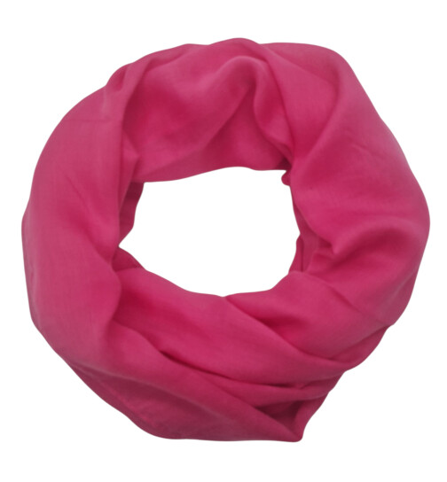 Damen Loop Schal Pink Fuchia, Schlauchschal d&uuml;nn, Halstuch Rundschal weiche Viskose /Baumwolle