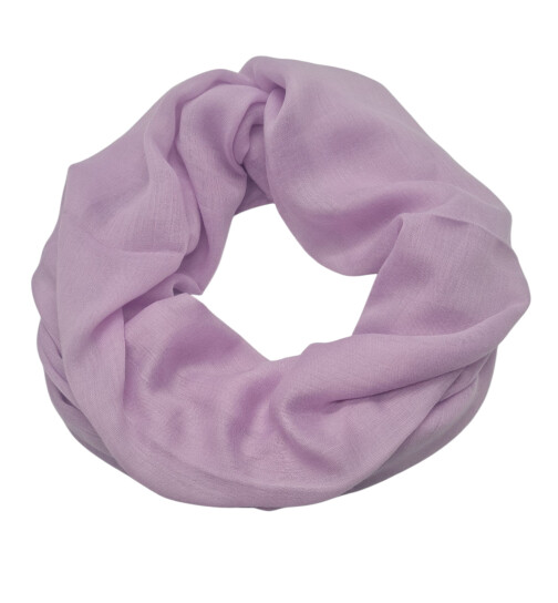 Damen Loop Schal Violett, Flieder, Schlauchschal dünn, Halstuch Rundschal weiche Viskose /Baumwolle