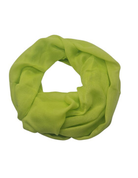 Damen Loop Schal Neon Grün, Schlauchschal dünn, Halstuch Rundschal weiche Viskose /Baumwolle