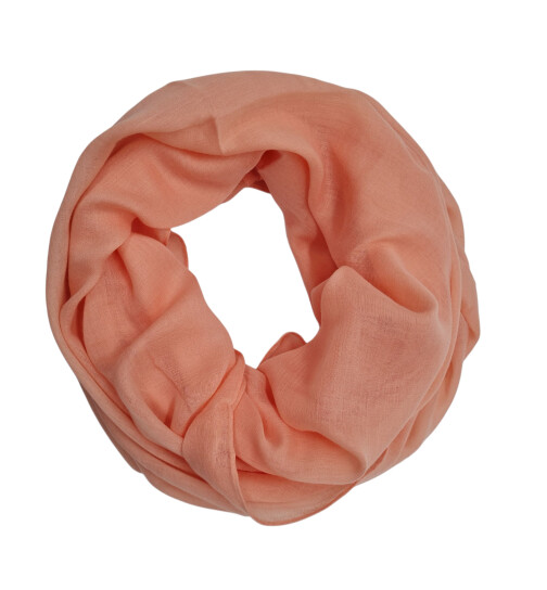 Damen Loop Schal Lachs Rosa, Schlauchschal dünn, Halstuch Rundschal weiche Viskose /Baumwolle
