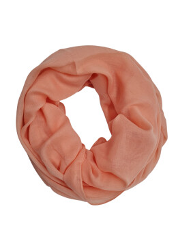 Damen Loop Schal Lachs Rosa, Schlauchschal dünn, Halstuch Rundschal weiche Viskose /Baumwolle