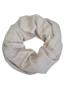 Damen Loop Schal Unifarbe Beige Grau, Schlauchschal dünn, Halstuch Rundschal weiche Viskose /Baumwolle