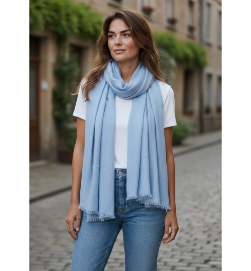 Damen Schal Unifarben, leichter d&uuml;nner Halstuch weiche Viskose/ Baumwolle