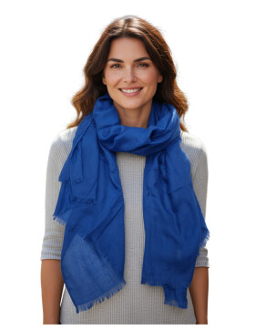 Damen Loop Schal Unifarben Royal Blau,leichter d&uuml;nner Schal, Halstuch weiche Viskose/ Baumwolle