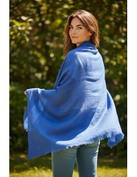 Damen Loop Schal Unifarben Royal Blau,leichter d&uuml;nner Schal, Halstuch weiche Viskose/ Baumwolle