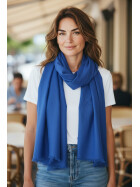 Damen Loop Schal Unifarben Royal Blau,leichter d&uuml;nner Schal, Halstuch weiche Viskose/ Baumwolle