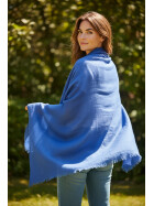 Damen Loop Schal Unifarben Royal Blau,leichter d&uuml;nner Schal, Halstuch weiche Viskose/ Baumwolle