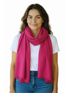 Damen Schal Unifarben, leichter dünner Halstuch weiche Viskose/ Baumwolle Pink