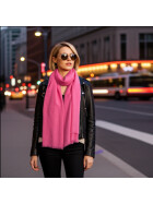 Damen Schal Unifarben, leichter dünner Halstuch weiche Viskose/ Baumwolle Pink