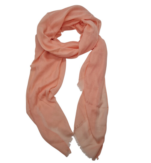 Damen Loop Schal Rosa,leichter d&uuml;nner Schal, Halstuch weiche Viskose/ Baumwolle Lachs