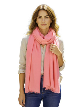 Damen Loop Schal Rosa,leichter d&uuml;nner Schal, Halstuch weiche Viskose/ Baumwolle Lachs