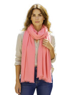 Damen Loop Schal Rosa,leichter d&uuml;nner Schal, Halstuch weiche Viskose/ Baumwolle Lachs