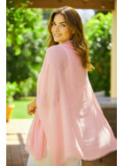 Damen Schal Unifarben, leichter dünner Halstuch weiche Viskose/ Baumwolle Lachs