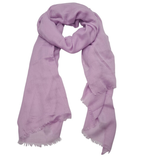 Damen Schal Unifarben, leichter dünner Halstuch weiche Viskose/ Baumwolle Violett