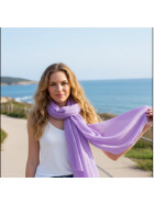 Damen Loop Schal Violett, leichter d&uuml;nner Schal, Halstuch weiche Viskose/ Baumwolle Violett