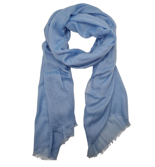 Damen Loop Schal Hellblau,leichter d&uuml;nner Schal, Halstuch weiche Viskose/ Baumwolle Hellblau