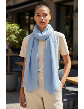 Damen Loop Schal Hellblau,leichter d&uuml;nner Schal, Halstuch weiche Viskose/ Baumwolle Hellblau
