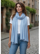 Damen Loop Schal Hellblau,leichter d&uuml;nner Schal, Halstuch weiche Viskose/ Baumwolle Hellblau