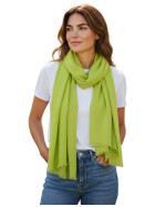 Damen Schal Unifarben, leichter dünner Halstuch weiche Viskose/ Baumwolle Neon Grün-Gelb