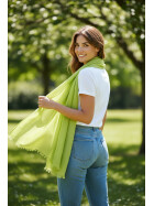 Damen Schal Unifarben, leichter dünner Halstuch weiche Viskose/ Baumwolle Neon Grün-Gelb