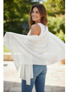 Damen Schal Unifarben, leichter dünner Halstuch weiche Viskose/ Baumwolle Weiß