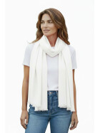 Damen Schal Unifarben, leichter dünner Halstuch weiche Viskose/ Baumwolle Weiß