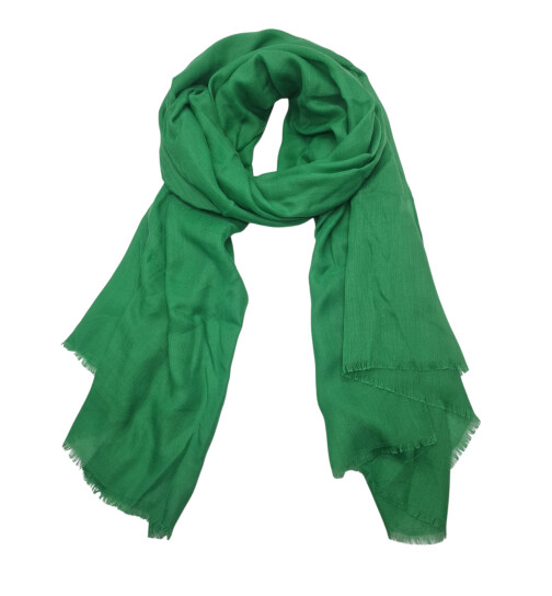 Damen Loop Schal Unifarben Gr&uuml;n,leichter d&uuml;nner Schal, Halstuch weiche Viskose/ Baumwolle