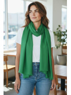 Damen Loop Schal Unifarben Gr&uuml;n,leichter d&uuml;nner Schal, Halstuch weiche Viskose/ Baumwolle
