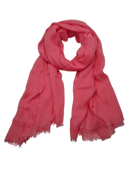 Damen Schal Unifarben, leichter dünner Halstuch weiche Viskose/ Baumwolle Rosa