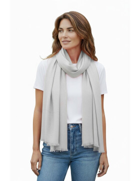 Damen Schal Unifarben, leichter dünner Halstuch weiche Viskose/ Baumwolle Hellgrau