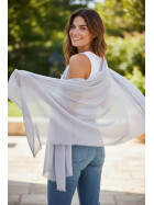 Damen Schal Unifarben, leichter dünner Halstuch weiche Viskose/ Baumwolle Hellgrau