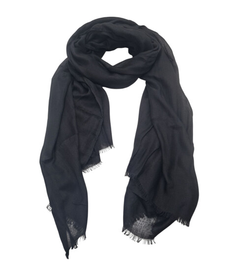 Damen Loop Schal Schwarz,leichter d&uuml;nner Schal, Halstuch weiche Viskose/ Baumwolle schwarz