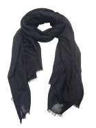 Damen Schal Unifarben, leichter dünner Halstuch weiche Viskose/ Baumwolle Schwarz