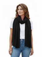 Damen Schal Unifarben, leichter dünner Halstuch weiche Viskose/ Baumwolle Schwarz