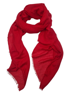 Damen Schal Unifarben, leichter dünner Halstuch weiche Viskose/ Baumwolle Rot