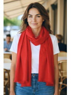 Damen Schal Unifarben, leichter dünner Halstuch weiche Viskose/ Baumwolle Rot