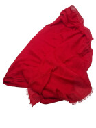 Damen Schal Unifarben, leichter dünner Halstuch weiche Viskose/ Baumwolle Rot