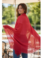 Damen Schal Unifarben, leichter dünner Halstuch weiche Viskose/ Baumwolle Rot