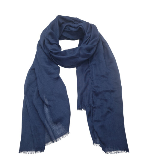 Damen Loop Schal Dunkelblau,leichter d&uuml;nner Schal, Halstuch weiche Viskose/ Baumwolle Marine Blau
