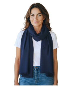 Damen Loop Schal Dunkelblau,leichter d&uuml;nner Schal, Halstuch weiche Viskose/ Baumwolle Marine Blau
