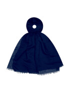 Damen Loop Schal Dunkelblau,leichter d&uuml;nner Schal, Halstuch weiche Viskose/ Baumwolle Marine Blau