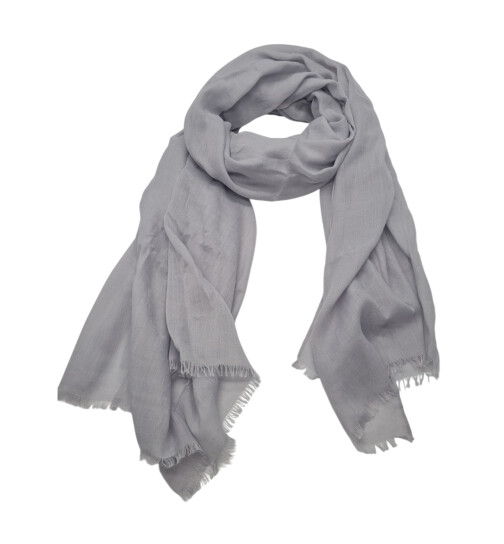 Damen Loop Schal Grau,leichter d&uuml;nner Schal, Halstuch weiche Viskose/ Baumwolle Grau