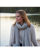 Damen Loop Schal Grau,leichter d&uuml;nner Schal, Halstuch weiche Viskose/ Baumwolle Grau