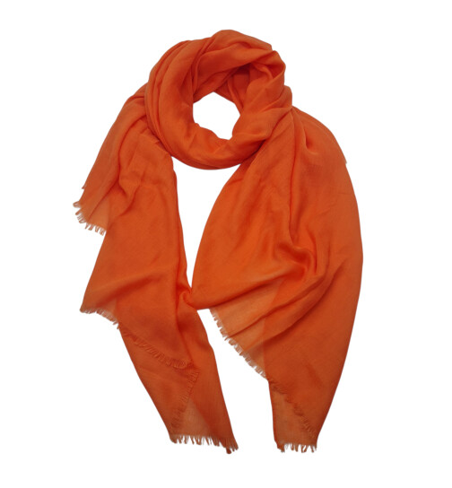 Damen Loop Schal Orange ,leichter d&uuml;nner Schal, Halstuch weiche Viskose/ Baumwolle Orange