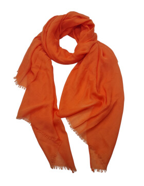 Damen Schal Unifarben, leichter dünner Halstuch weiche Viskose/ Baumwolle Orange